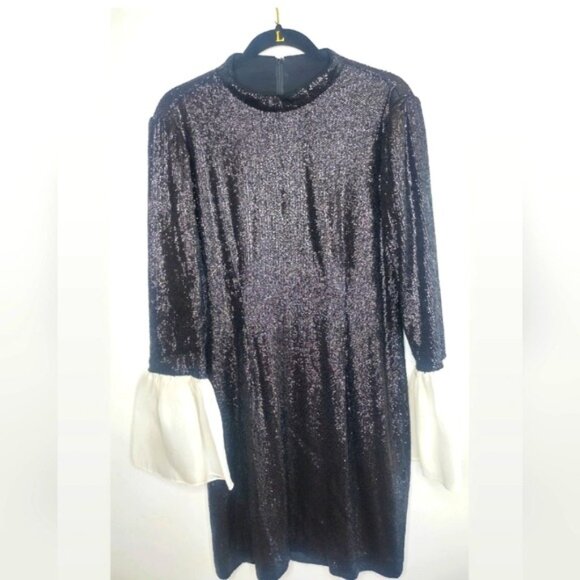 Rachel Zoe Wes Sequin Dress in Black Size 12 - Picture 5 of 11